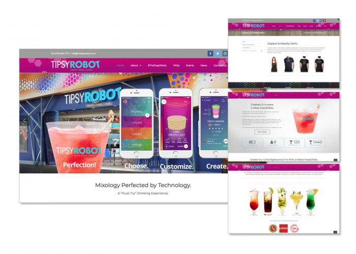Website design development solution for a robotic bar in the Miracle Mile Shops