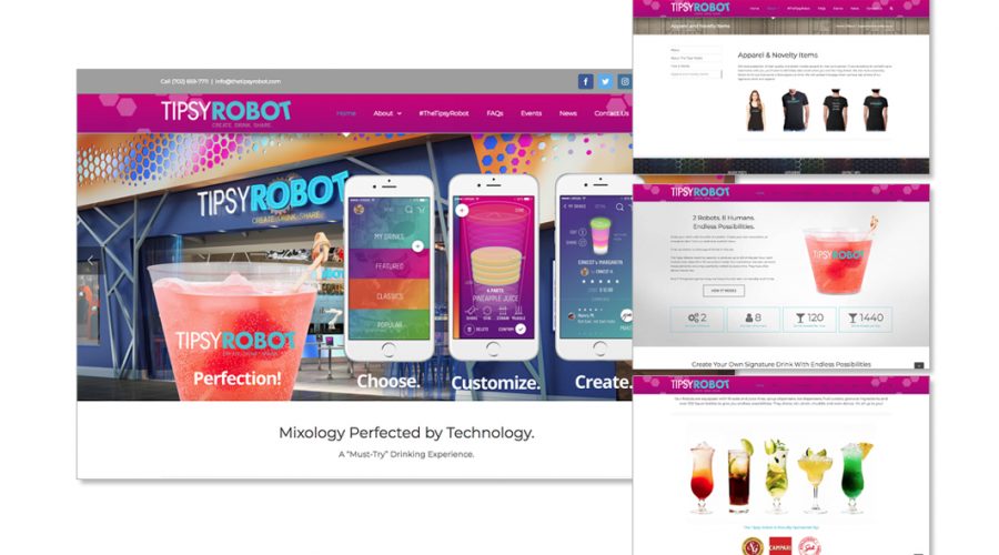 Website design development solution for a robotic bar in the Miracle Mile Shops