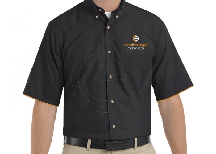 Image of an embroidered and screen printed corporate shirt