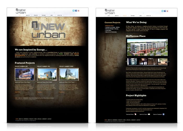 Image of a website design for a real estate company