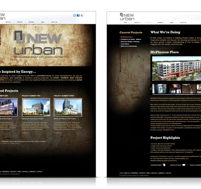 Image of a website design for a real estate company