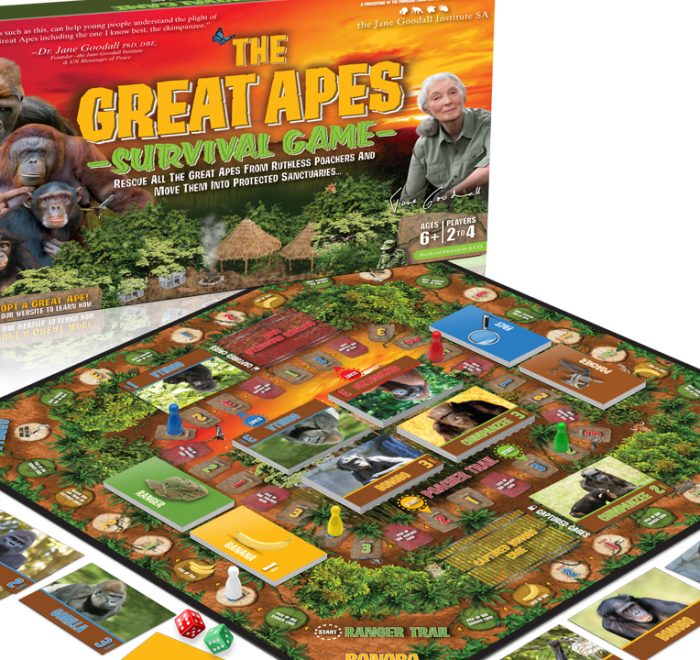 Image of The Great Apes Survival Board Game featuring Dr. Jane Goodall