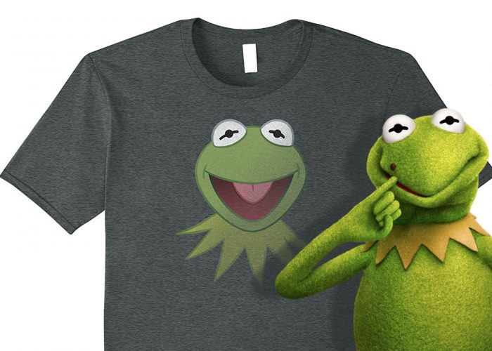 Image of a Kermit the frog screen printed t-shirt