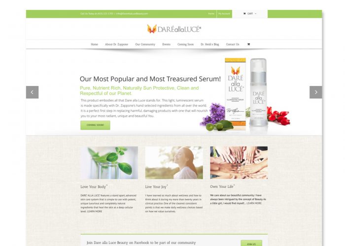 Website design development solution for skincare company